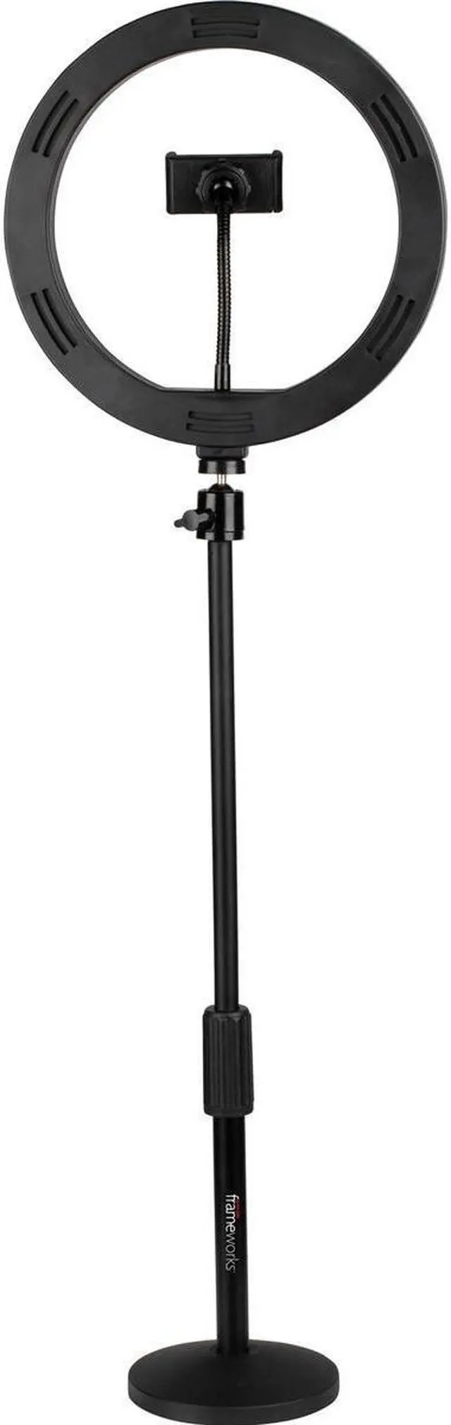 Alt view image 14 of 14 - Gator Frameworks GFW-RINGLIGHTDSKTP 10-Inch LED Ring Light Desktop Kit with Stand