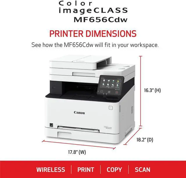 Alt view image 2 of 14 - Canon imageCLASS MF656Cdw Wireless Laser Multifunction Printer Color White