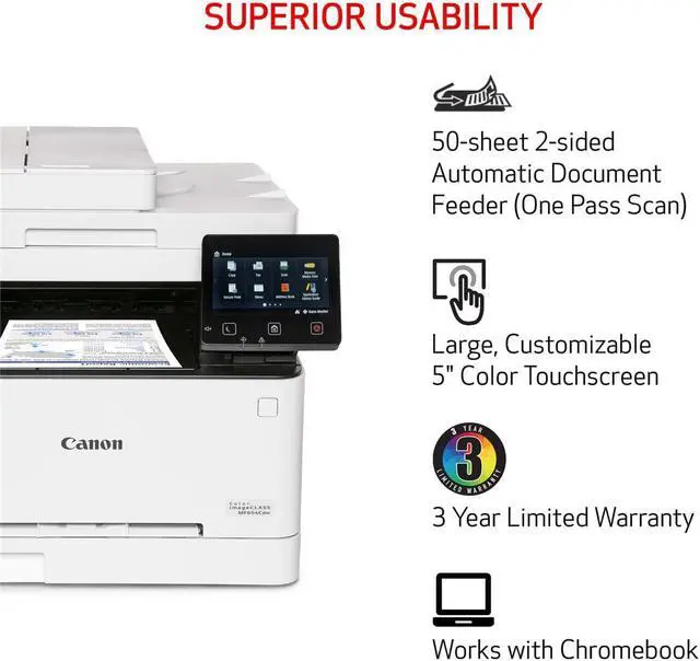 Alt view image 6 of 14 - Canon imageCLASS MF656Cdw Wireless Laser Multifunction Printer Color White