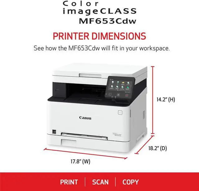 Alt view image 4 of 17 - Canon imageCLASS MF653Cdw Wireless Laser Multifunction Printer Color 5158C007