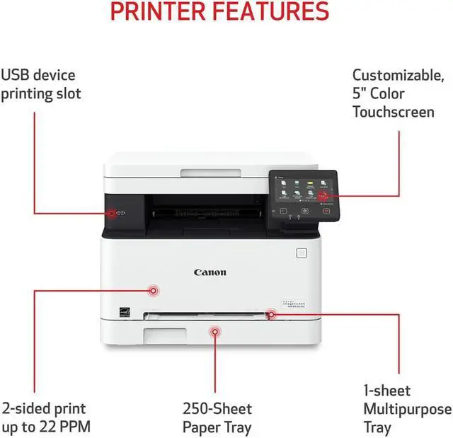 Alt view image 5 of 17 - Canon imageCLASS MF653Cdw Wireless Laser Multifunction Printer Color 5158C007