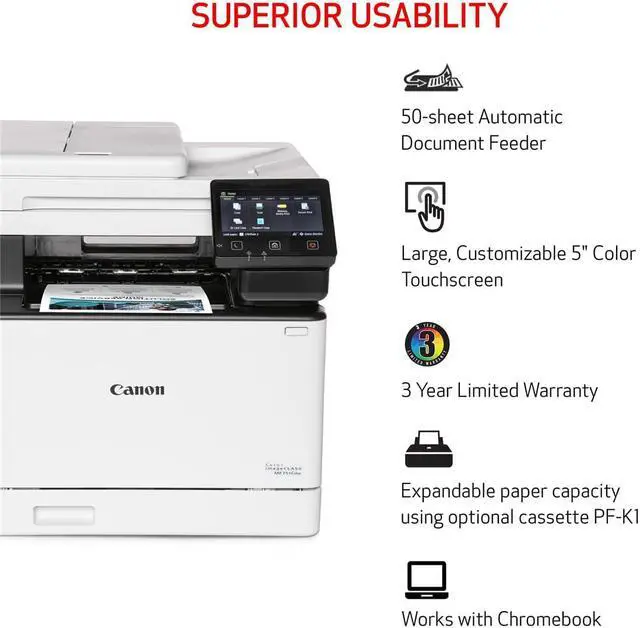 Alt view image 7 of 20 - Canon imageCLASS MF751Cdw Wireless Multifunction Laser Printer 5455C015