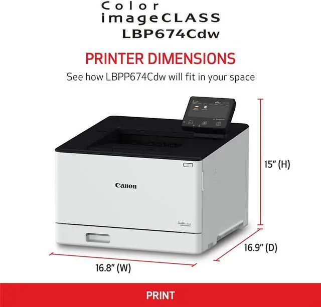 Alt view image 3 of 11 - Canon imageCLASS LBP674Cdw Desktop Wireless Laser Printer Color 5456C006