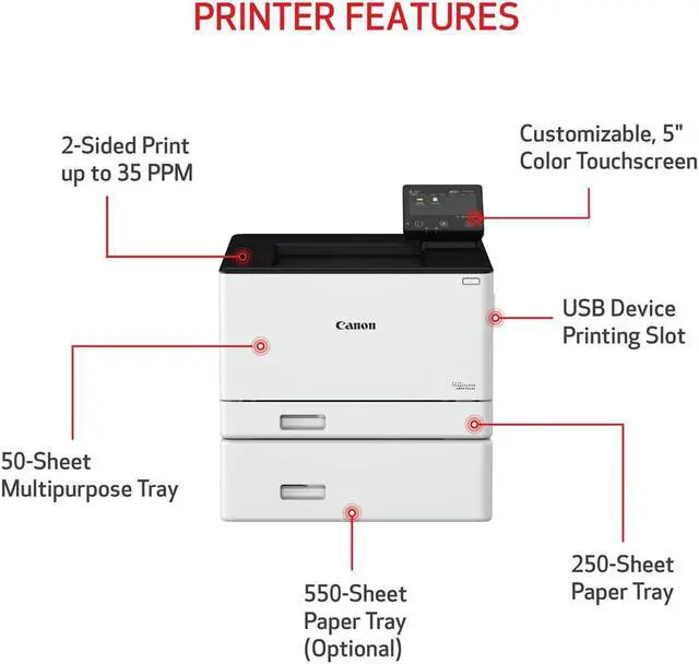 Alt view image 4 of 11 - Canon imageCLASS LBP674Cdw Desktop Wireless Laser Printer Color 5456C006