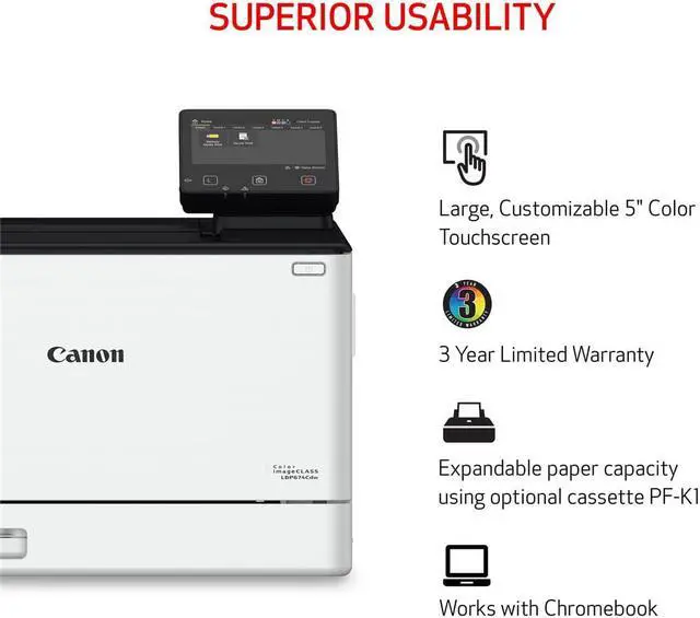 Alt view image 7 of 11 - Canon imageCLASS LBP674Cdw Desktop Wireless Laser Printer Color 5456C006