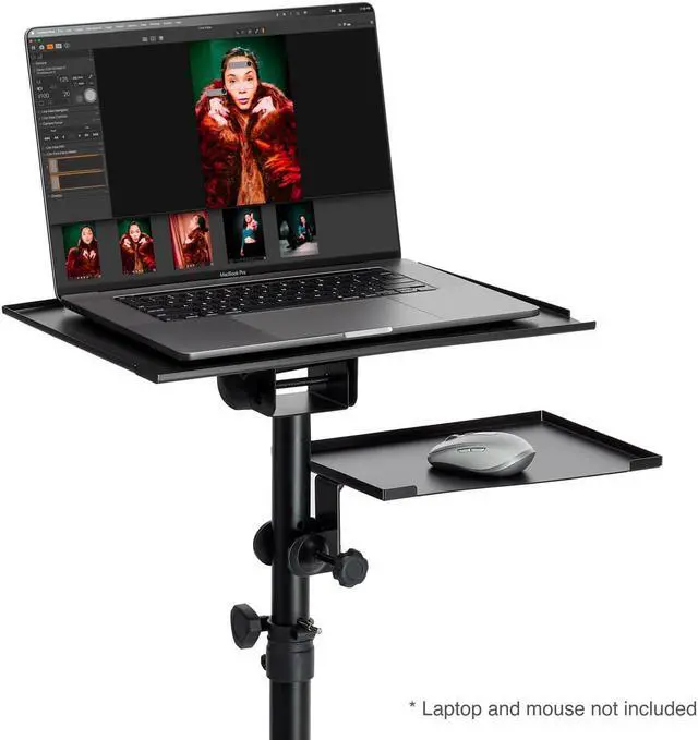Alt view image 2 of 7 - Flashpoint Flashpoint Projector Laptop Tripod Stand, Adjustable FoldableHeight, DJ Gear Holder, Perfect for Office, Home, Stage, Studio Equipment