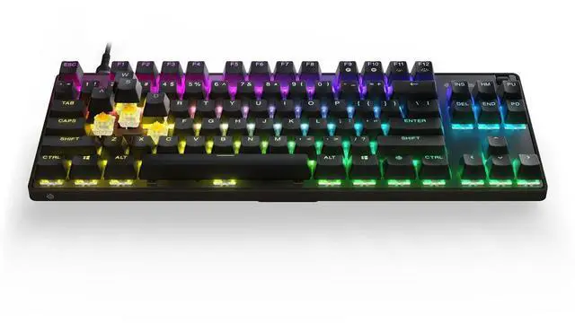 Alt view image 4 of 20 - SteelSeries New Apex 9 TKL – HotSwap Optical Mini Keyboard – TKL Esports Design – Optical Switches – RGB Customization – Aluminum Alloy Frame – Double Shot PBT Keycaps