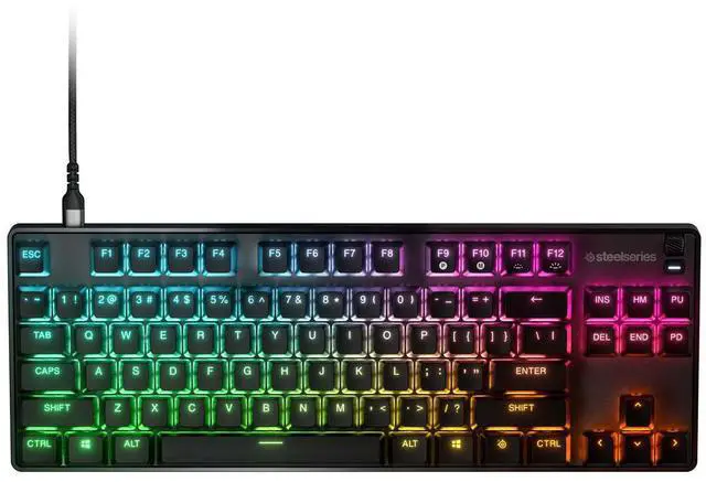 Alt view image 6 of 20 - SteelSeries New Apex 9 TKL – HotSwap Optical Mini Keyboard – TKL Esports Design – Optical Switches – RGB Customization – Aluminum Alloy Frame – Double Shot PBT Keycaps