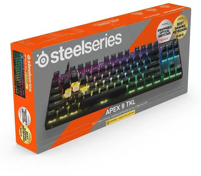 Alt view image 5 of 20 - SteelSeries New Apex 9 TKL – HotSwap Optical Mini Keyboard – TKL Esports Design – Optical Switches – RGB Customization – Aluminum Alloy Frame – Double Shot PBT Keycaps