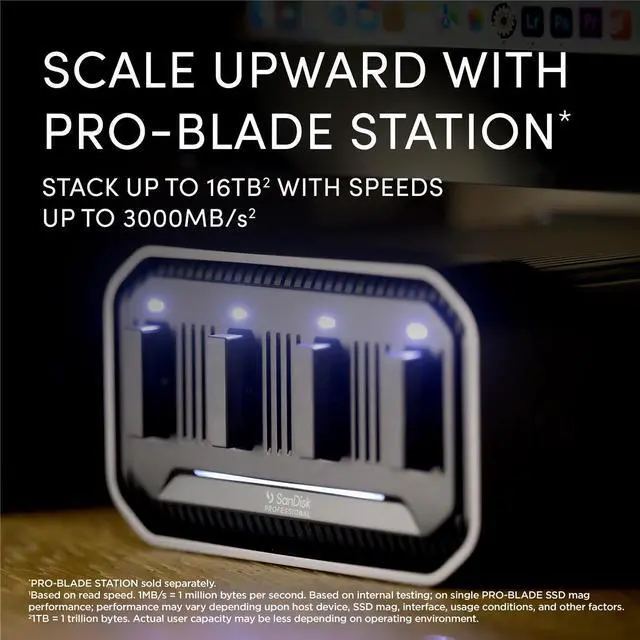 Alt view image 16 of 20 - SanDisk Professional PRO-BLADE SDPM1NS-004T-GBAND 4 TB Portable Solid State Drive - External - PCI Express NVMe (PCI Express NVMe 3.0)