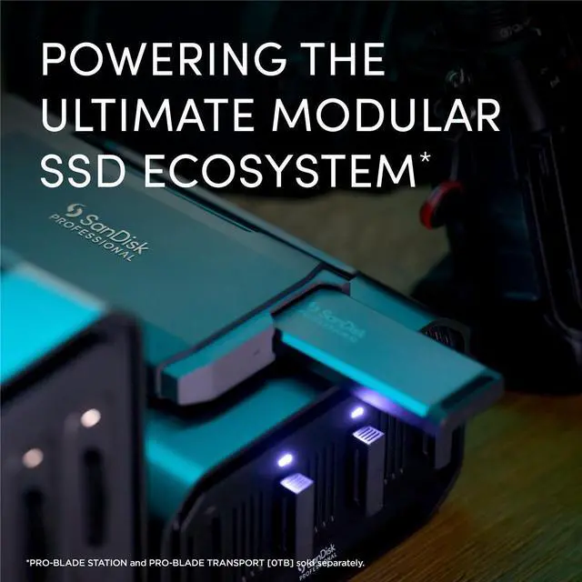 Alt view image 14 of 20 - SanDisk Professional PRO-BLADE SDPM1NS-004T-GBAND 4 TB Portable Solid State Drive - External - PCI Express NVMe (PCI Express NVMe 3.0)