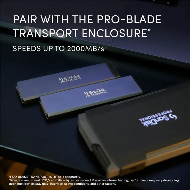Alt view image 15 of 20 - SanDisk Professional PRO-BLADE SDPM1NS-004T-GBAND 4 TB Portable Solid State Drive - External - PCI Express NVMe (PCI Express NVMe 3.0)