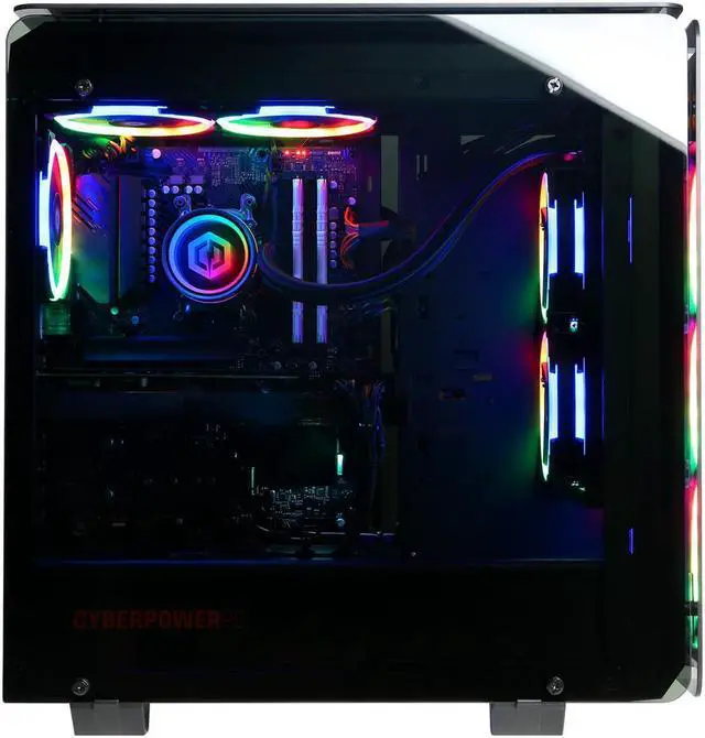 Alt view image 13 of 14 - CyberpowerPC Gaming Desktop Liquid Cool SLC10860CPG Intel Core i7-13700KF 3.4GHz CPU, 16GB DDR5, AMD Radeon RX 7900 XT 20GB, 2TB PCI-E Gen4 NVMe SSD, 802.11AC WiFi, 7 Color RGB Gaming Keyboard/Mouse