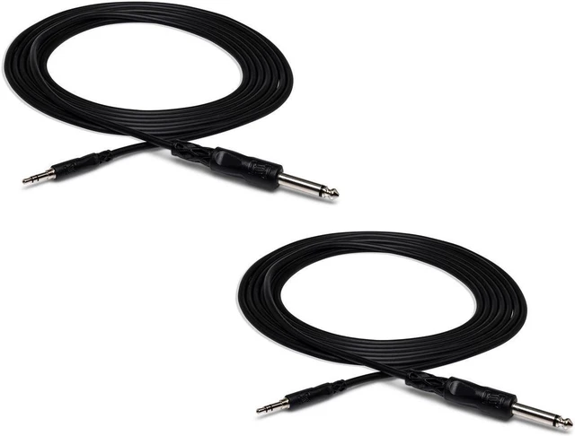 Main image of Hosa Technology 2x Stereo Mini Male to 1/4" Mono Male Cable, 5' #CMP-105 2