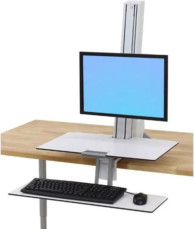 Alt view image 13 of 18 - Ergotron - 33-350-211 - WorkFit-S Sit-Stand Workstation w/Worksurface+, LCD LD Monitor, White