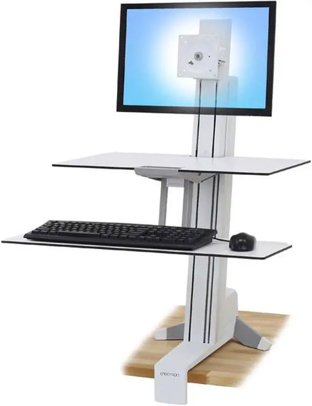 Alt view image 12 of 18 - Ergotron - 33-350-211 - WorkFit-S Sit-Stand Workstation w/Worksurface+, LCD LD Monitor, White