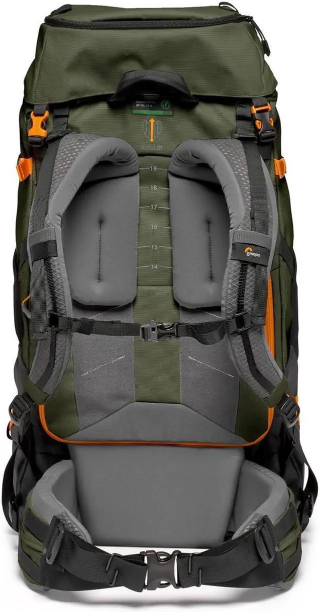 Alt view image 5 of 7 - Lowepro PhotoSport PRO BP 55L AW III Backpack, Small/Medium, Green #LP37471