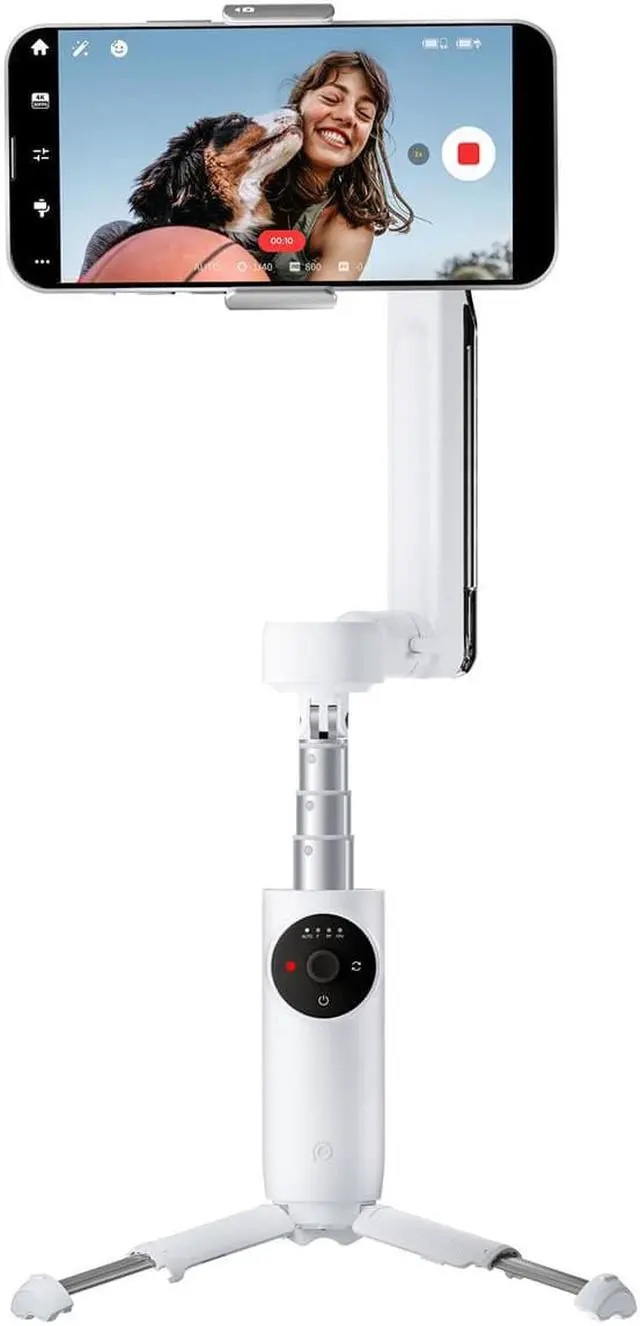 Alt view image 7 of 8 - Insta360 Flow 3-Axis AI-Powered Smartphone Stabilizer, White #CINSABBA_FLOW01