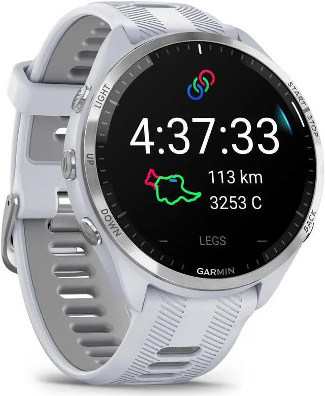 Alt view image 3 of 18 - Garmin Forerunner 965 Smartwatch - Whitestone/Powder Gray