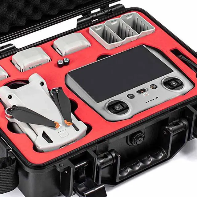Alt view image 3 of 7 - Aries Waterproof Hard Shell Carrying Case for DJI Mini 3 and Mini 3 Pro, Black