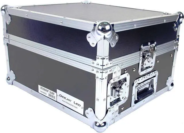 Alt view image 5 of 6 - Fly Drive Case 8u Space Slant Mixer Rack / 2 u Space Vertical Rack System with Full AC Door