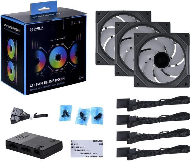 Alt view image 10 of 10 - LIAN LI UNI FAN SL INFINITY 120 RGB BLACK  3 PCS PACK ---UF-SLIN120-3B  ( L Connect 3.0 Controller included)