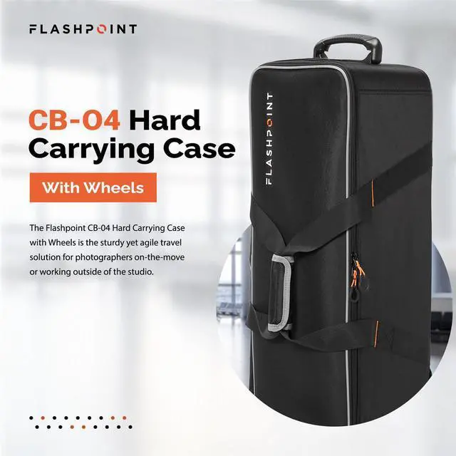 Alt view image 2 of 7 - Flashpoint CB-04 Wheeled Hard Carrying Case #FP-CB04