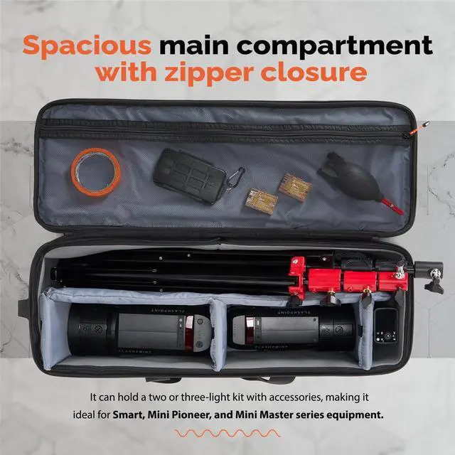 Alt view image 3 of 7 - Flashpoint CB-04 Wheeled Hard Carrying Case #FP-CB04