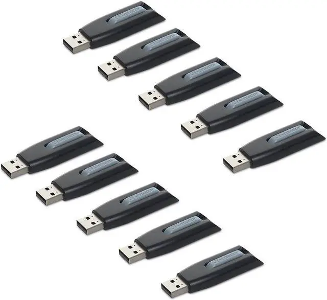 Alt view image 9 of 15 - Verbatim 32GB Store 'n' Go V3 USB 3.2 Gen1 Flash Drive 10pk Gray 70894