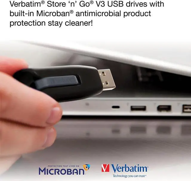 Alt view image 14 of 15 - Verbatim 32GB Store 'n' Go V3 USB 3.2 Gen1 Flash Drive 10pk Gray 70894