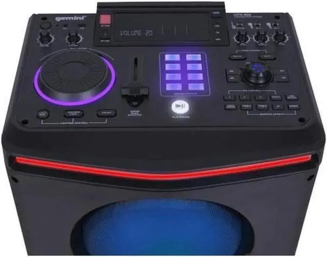 Alt view image 11 of 12 - Gemini GPK-800 Big DJ LED Karaoke Party Bluetooth Speakers with Lights Subwoofer