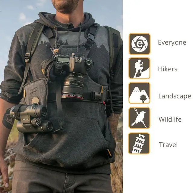 Alt view image 7 of 7 - Cotton Carrier G3 Harness System for Binoculars and Camera, Charcoal Grey