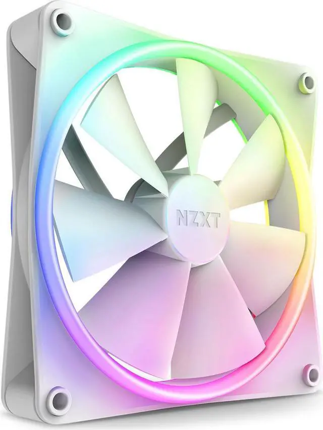 Alt view image 3 of 8 - NZXT F140RGB Duo - 140mm Dual-sided RGB Fan - Twin Pack (White) w/RGB Controller