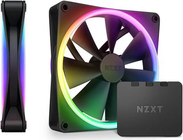 Alt view image 9 of 17 - NZXT F140RGB Duo - 140mm Dual-sided RGB Fan - Twin Pack (Black) w/RGB Controller