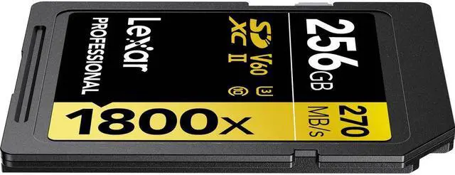 Alt view image 10 of 19 - Lexar Gold Series Professional 1800x 256GB UHS-II U3 SDXC Memory Card