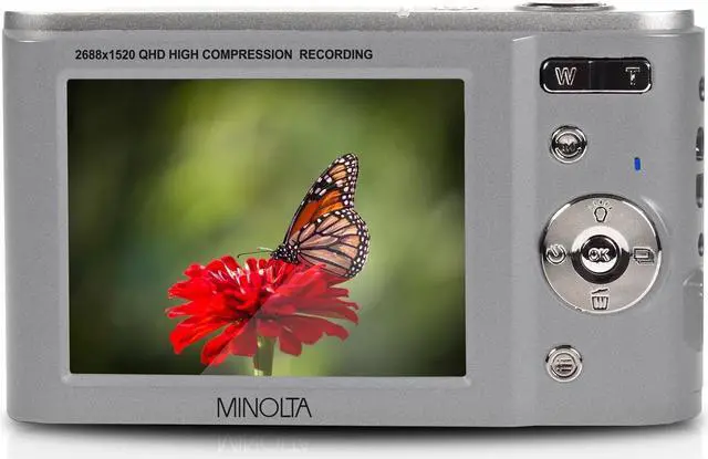 Alt view image 4 of 18 - Minolta MND20-S MND20 16x Digital Zoom 44 MP/2.7K Quad HD Digital Camera (Silver)