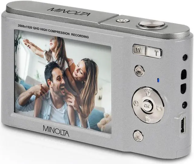 Alt view image 3 of 18 - Minolta MND20-S MND20 16x Digital Zoom 44 MP/2.7K Quad HD Digital Camera (Silver)
