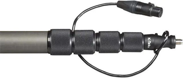 Alt view image 4 of 6 - K-Tek 36.8" to 12'.6" 5-Section Carbon Fiber Boom Pole with Coiled Cable, Switchcraft Male XLR, Side Exit