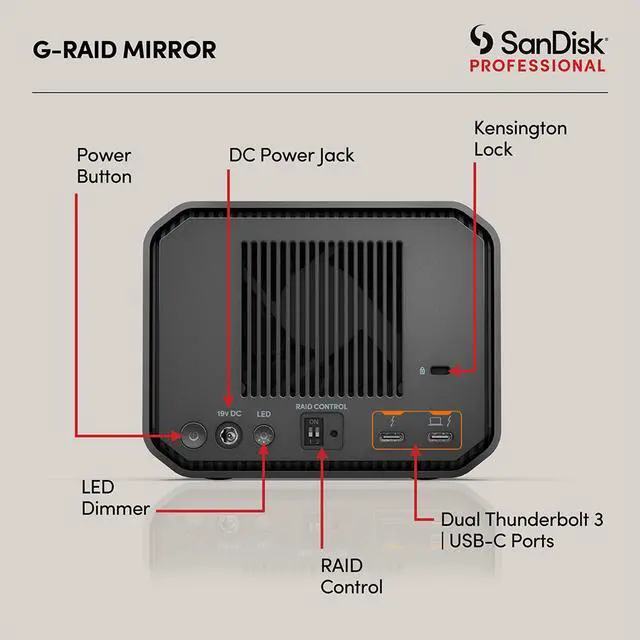 Alt view image 16 of 20 - SanDisk Professional 6TB G-DRIVE PROJECT Thunderbolt 3 External Hard Drive
