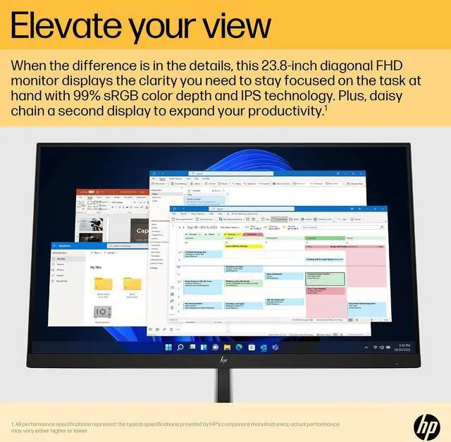 Alt view image 19 of 20 - HP E24u G5 FHD USB-C Monitor 23.8" FHD (1920 x 1080) 50-75 Hz