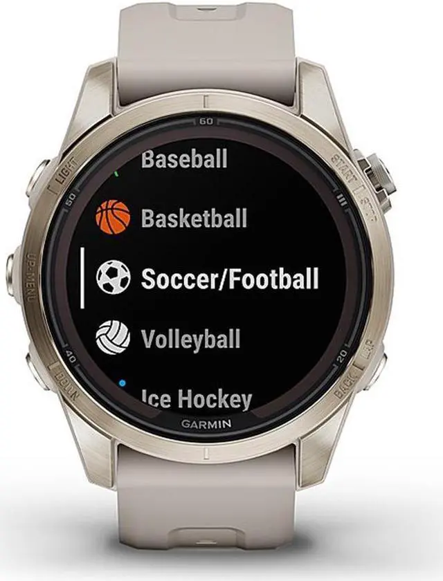 Alt view image 3 of 10 - Garmin fnix 7S Pro Sapphire Solar, Multisport GPS Smartwatch, Built-in Flashlight, Solar Charging Capability, Sand