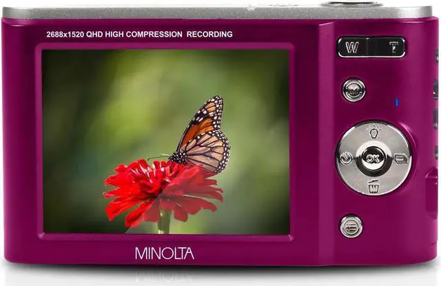 Alt view image 5 of 15 - Minolta MND20-M MINOLTA MND30 44 MP / 2.7K Ultra HD Digital Camera (Magenta)