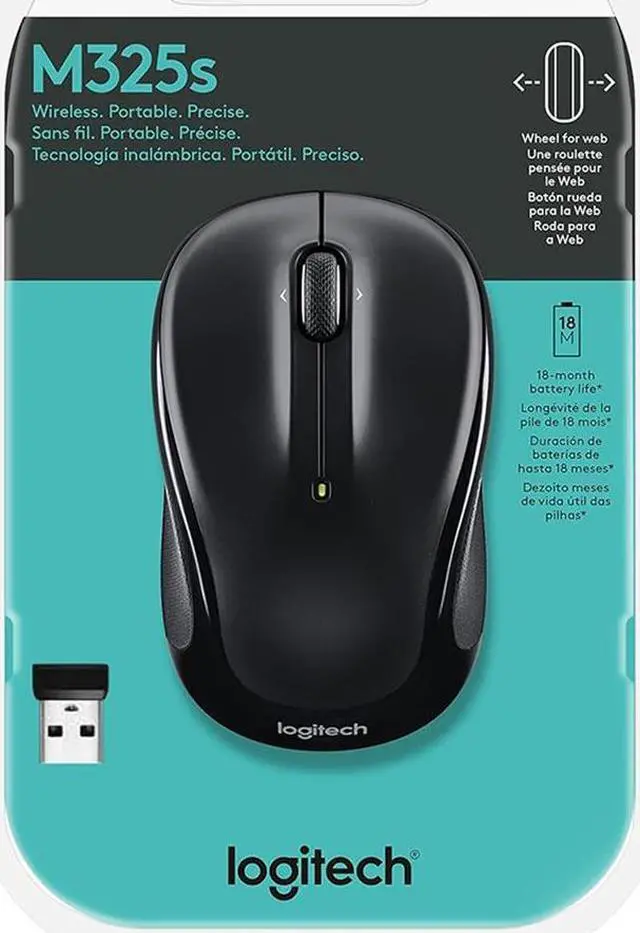 Alt view image 4 of 5 - Logitech M325S 2.4 GHz Wireless Mouse Black 910006825