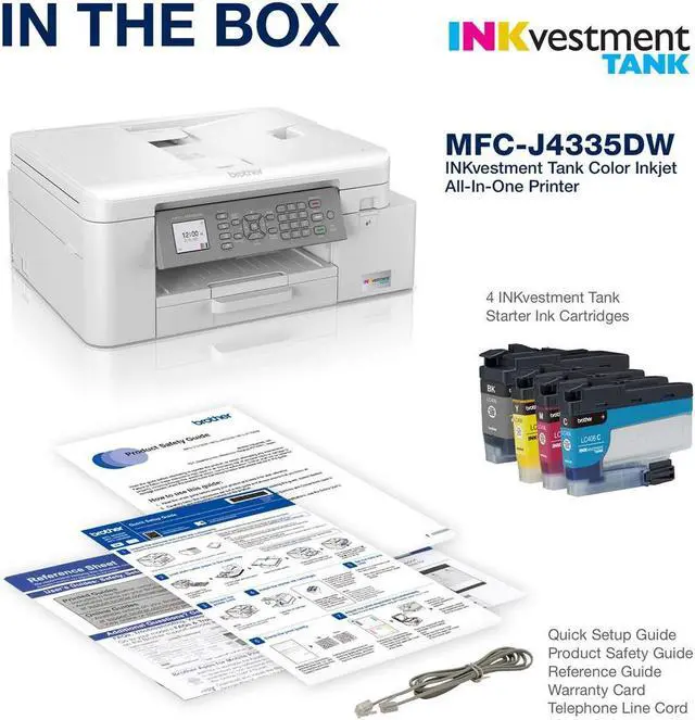 Alt view image 12 of 20 - Brother MFCJ4335DW Up to 20 ppm Black Print Speed Wireless 802.11 b/g/n InkJet MFC / All-In-One Color Printer