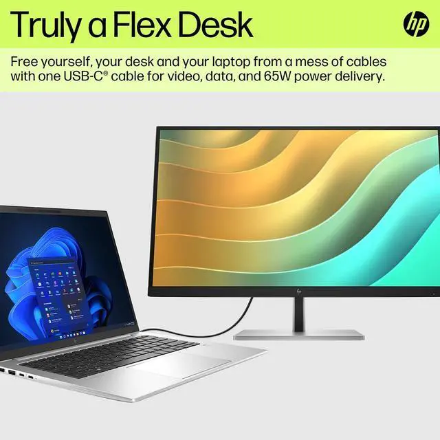 Alt view image 12 of 13 - HP E27u G5 QHD USB-C Monitor 27" QHD (2560 x 1440) 50-75 Hz