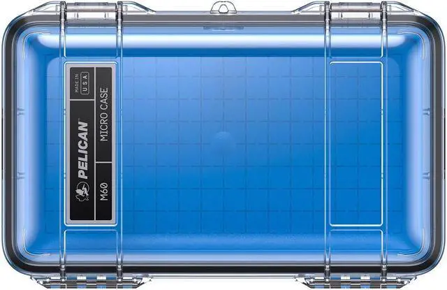 Alt view image 2 of 4 - Pelican M60 Waterproof Hard Micro Case, Large, Clear/Blue #M600-0260-100