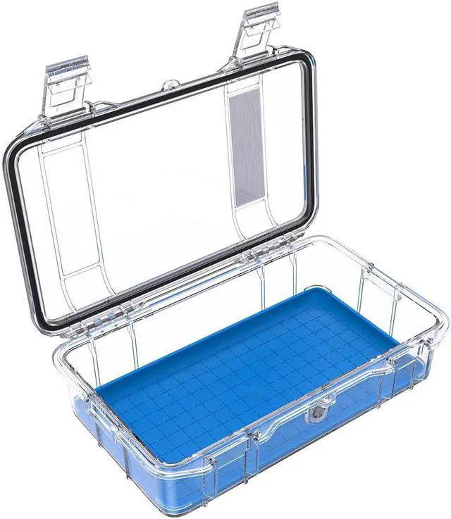 Alt view image 3 of 4 - Pelican M60 Waterproof Hard Micro Case, Large, Clear/Blue #M600-0260-100