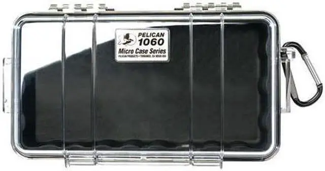 Main image of Pelican 1060 Watertight Micro Case, Rubber Liner - Clear/Black #1060-025-100