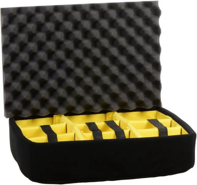 Main image of Pelican 1505 Padded Divider Set for 1500 Cases, Yellow/Black #015000-4050-000