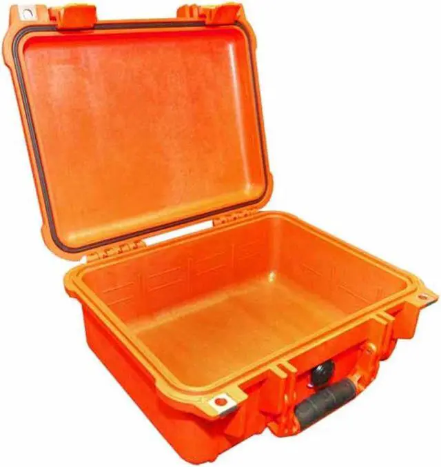 Alt view image 5 of 5 - Pelican 1400 Small 13x11x6in Protector Waterproof Carry Case, Orange, No Foam